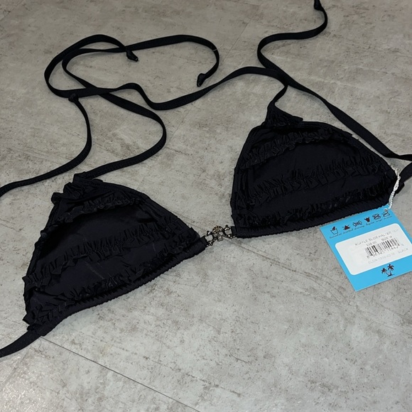 Letarte Ruffle Slide Halter Swim Top size medium - Picture 4 of 6